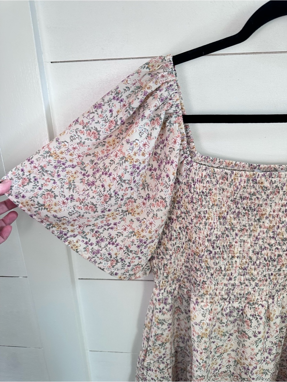 NEW Baltic Born XL Idera Smocked Cream Ditzy floral smocked bodice midi dress - Picture 5 of 10